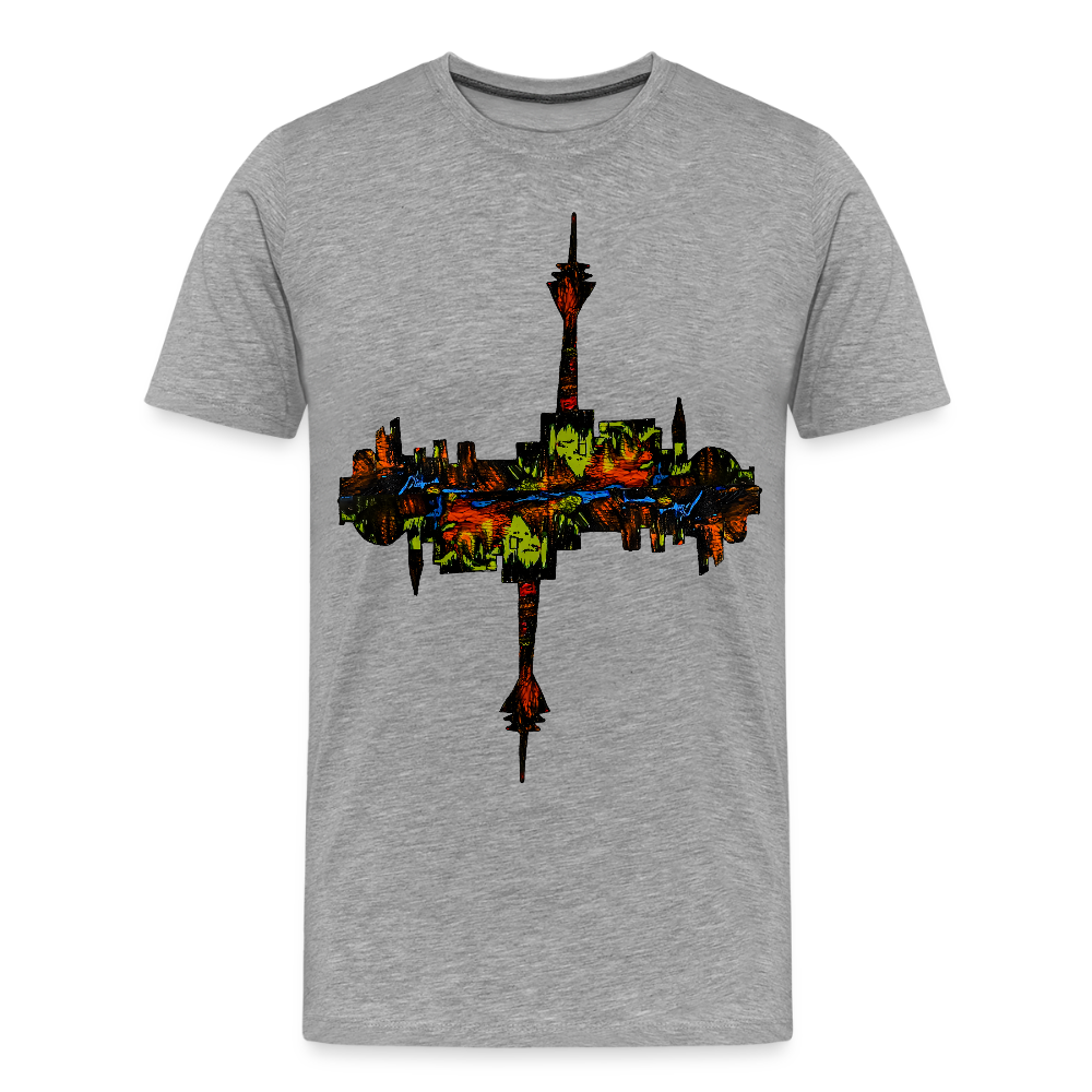 Männer Premium T-Shirt Düsseldorfer Skyline V.7 - Grau meliert
