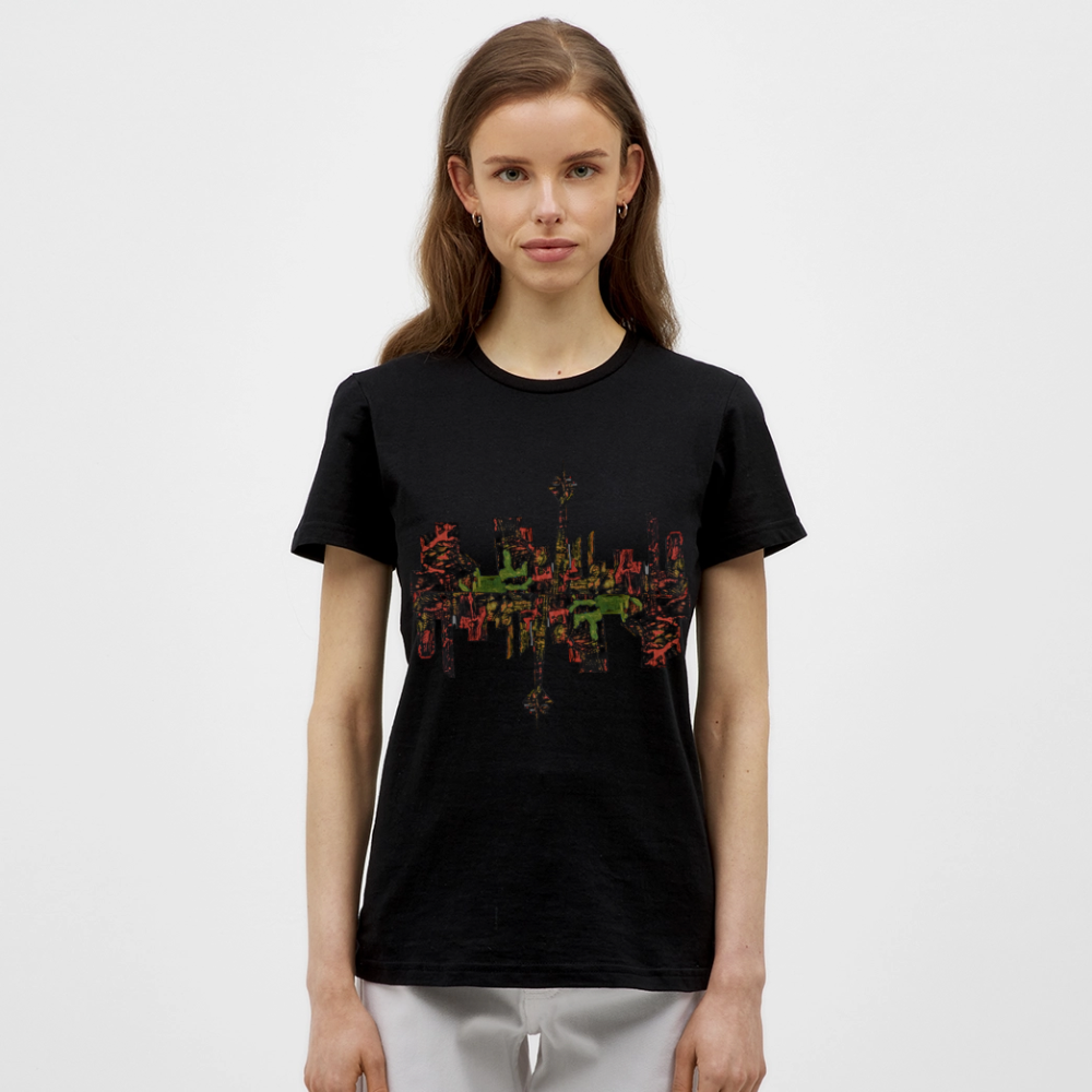 Frauen T-Shirt Düsseldorfer Skyline V.9 - Schwarz