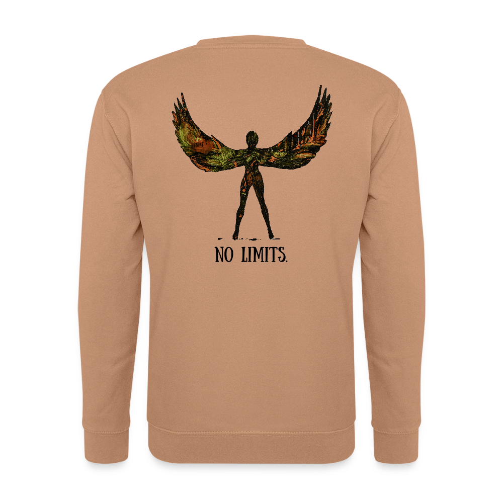 Unisex Pulli Angel Backprint - Mocca