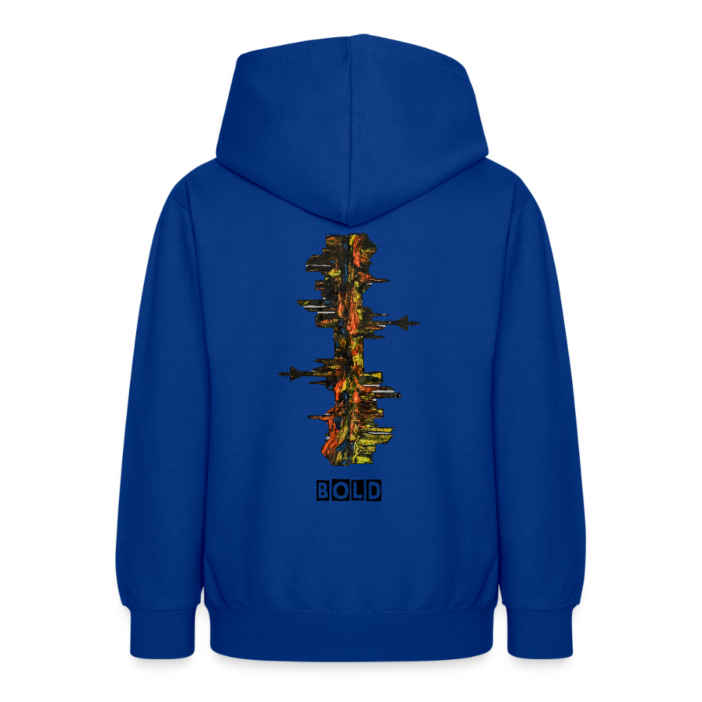 Teenager Hoodie Düsseldorfer Skyline Backprint - Royalblau