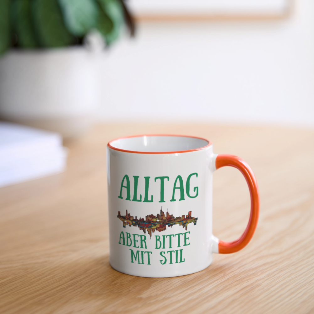 Tasse - Weiß/Orange