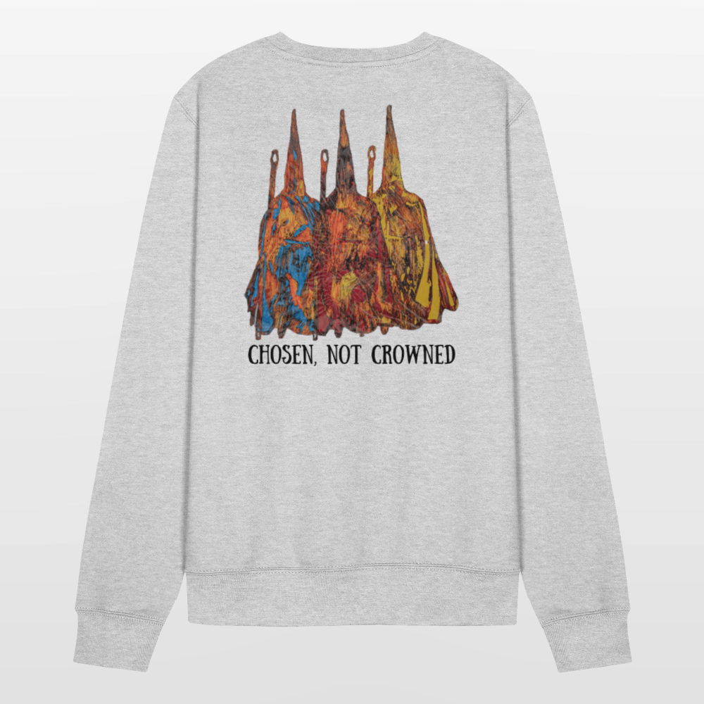 Unisex Pulli Nazzarener Backprint - Weißgrau meliert