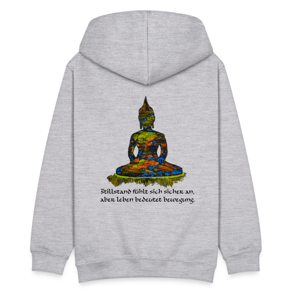 Teenagers Hoodie Buddha Backprint - Hellgrau meliert