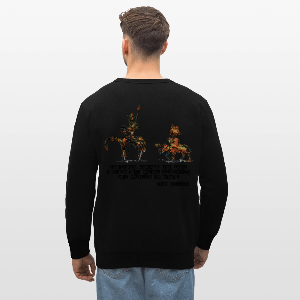 Unisex Bio Pulli Don Quixote Backprint - Schwarz