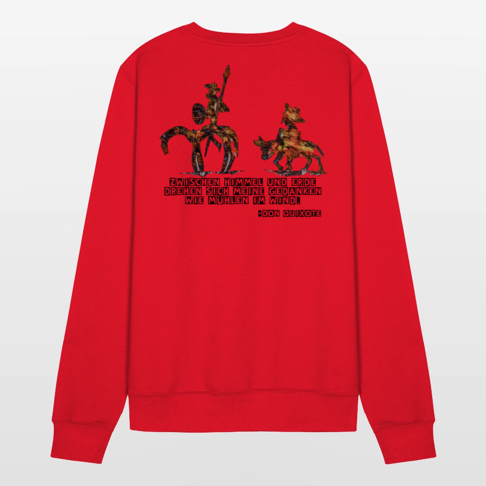 Unisex Pulli Don Quixote Backprint - Rot