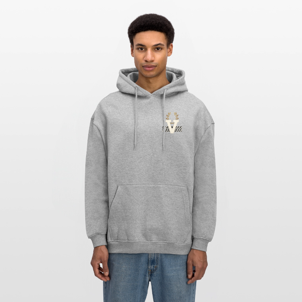 Oversized Unisex Hoodie Nazzarener Backprint - Grau meliert