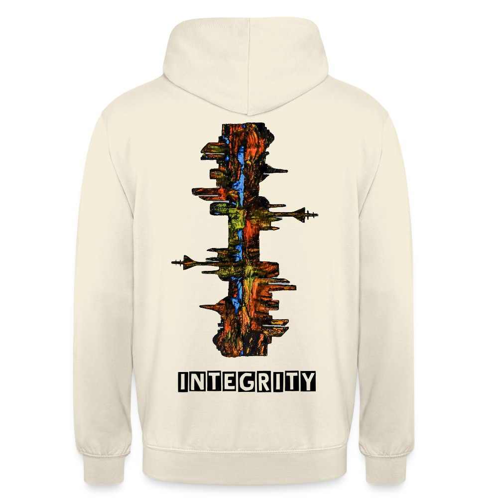 Unisex Hoodie Düsseldorfer Skyline Backprint - Vanille-Milchshake