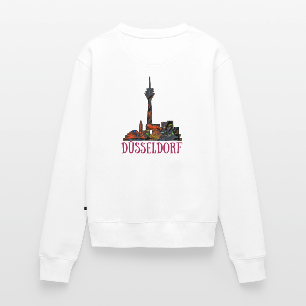 Frauen Pulli Düsseldorferskyline Backprint - Weiß
