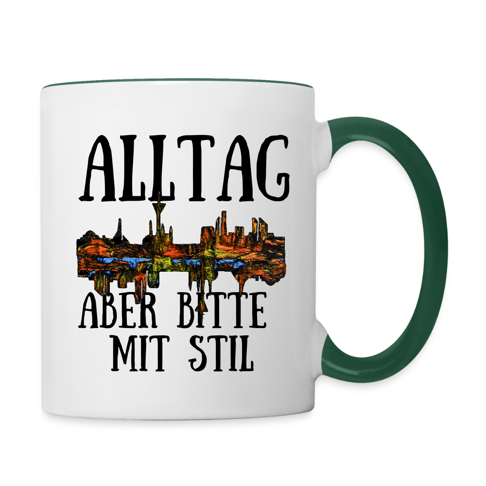Tasse - Weiß/Dunkelgrün