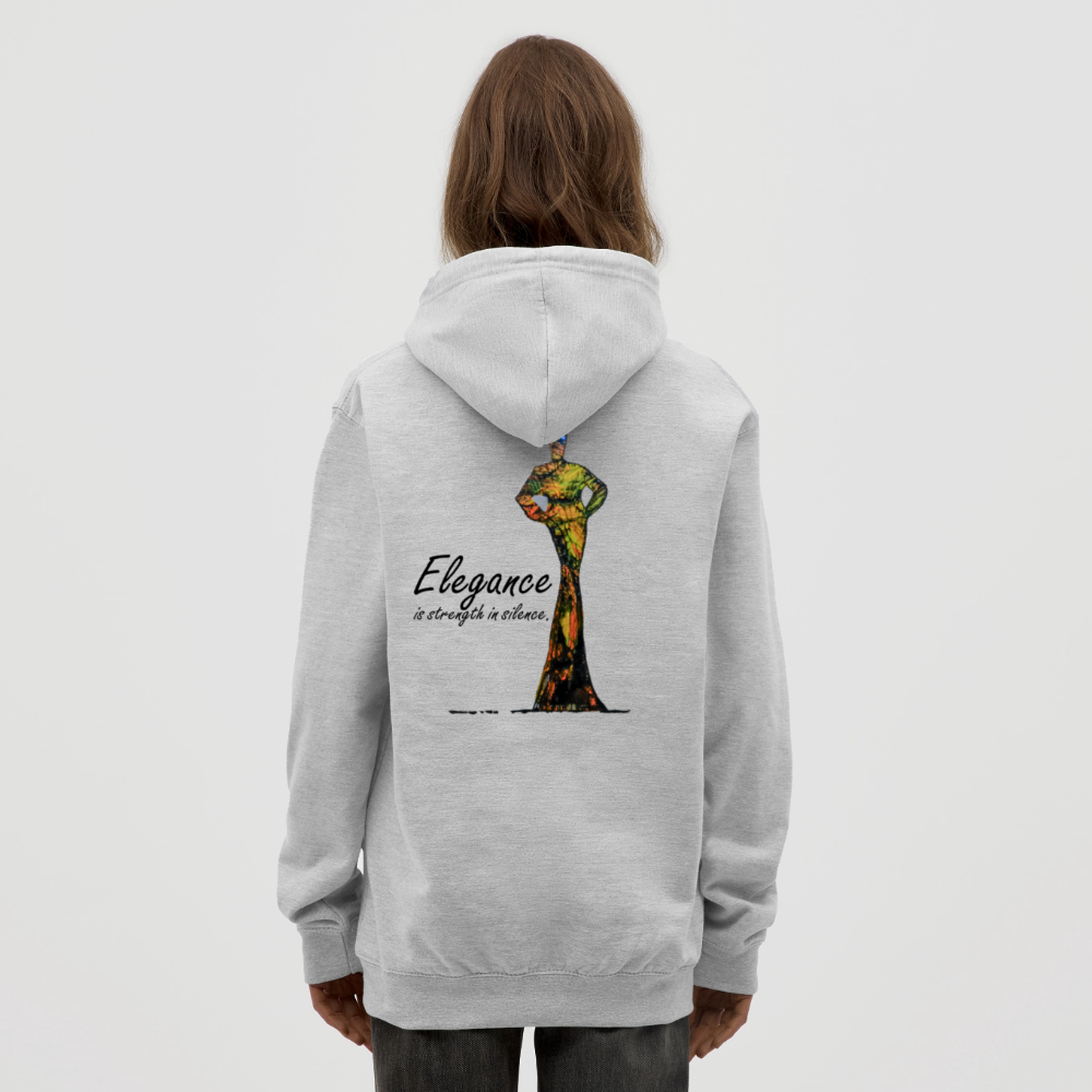 Unisex Hoodie Elegance Backprint - Hellgrau meliert