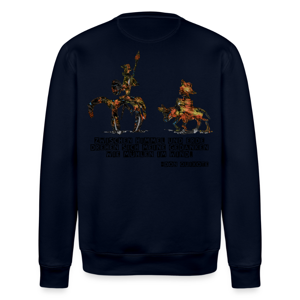 Unisex Bio Pulli Don Quixote Backprint - Navy