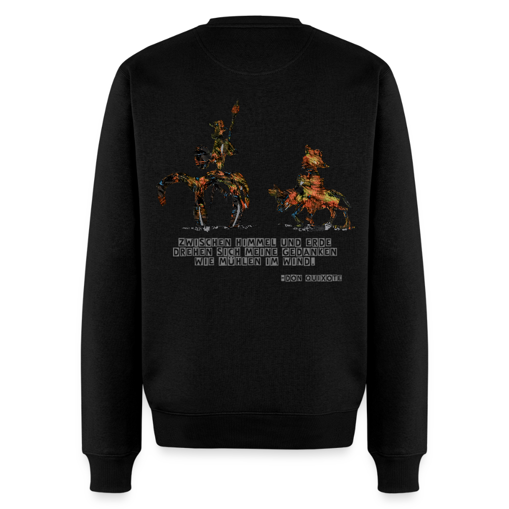 Männer Pulli Don Quixote Backprint - Schwarz