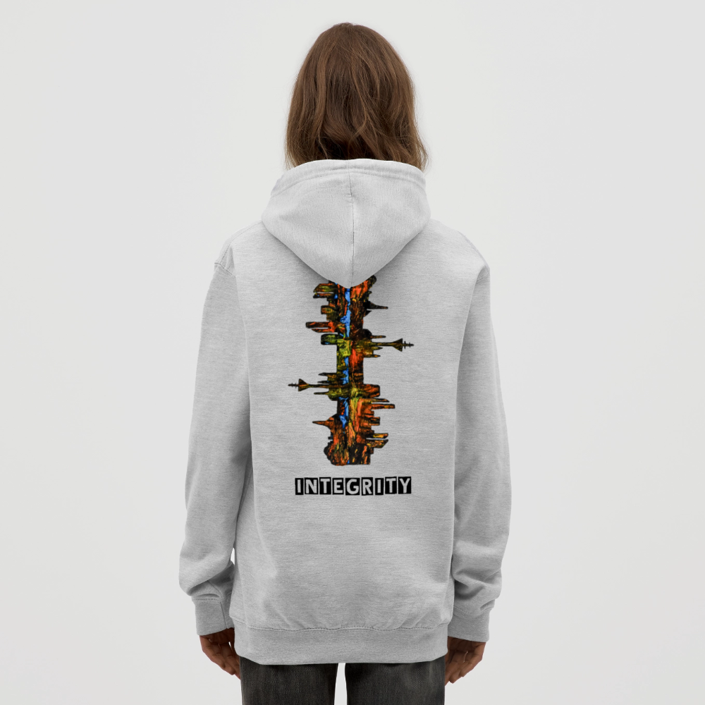 Unisex Hoodie Düsseldorfer Skyline Backprint - Hellgrau meliert