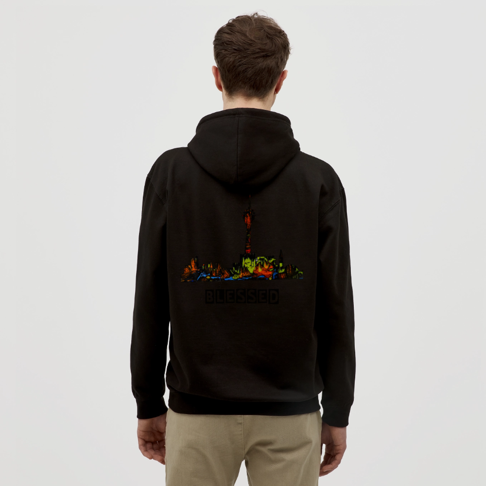 Unisex Hoodie Düsseldorfer Skyline Backprint - Schwarz