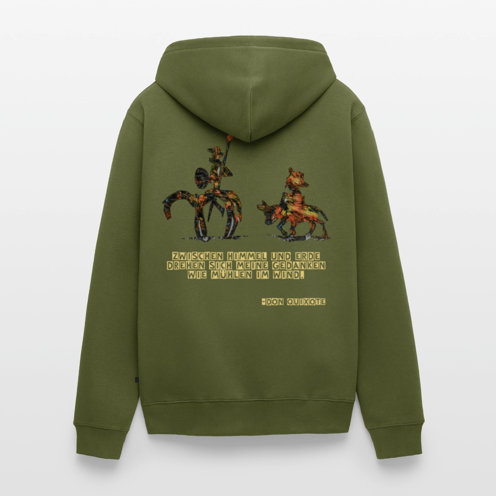 Männer Kapuzenjacke Don Quixote Backprint - Khaki