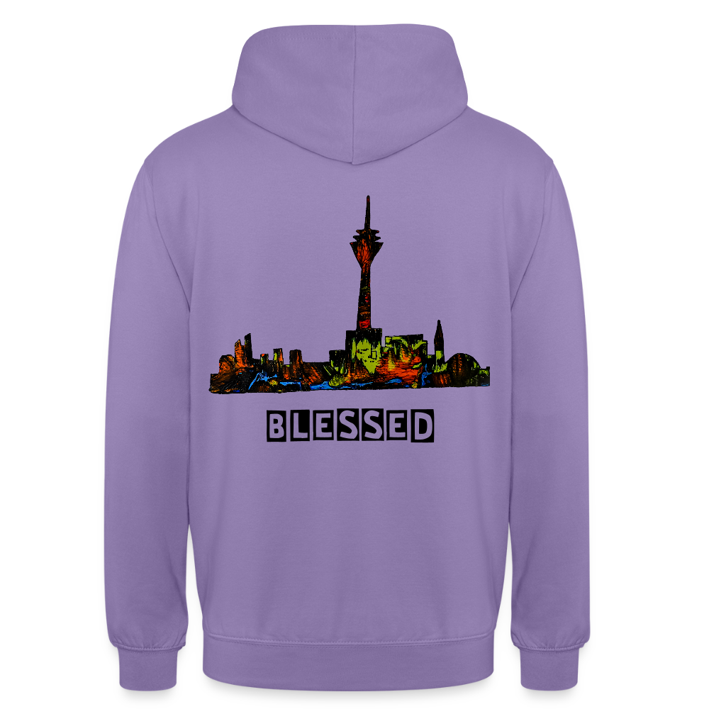 Unisex Hoodie Düsseldorfer Skyline Backprint - Lavendel