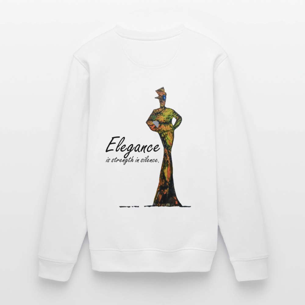 Unisex Bio Pullover Elegance Backprint - Weiß