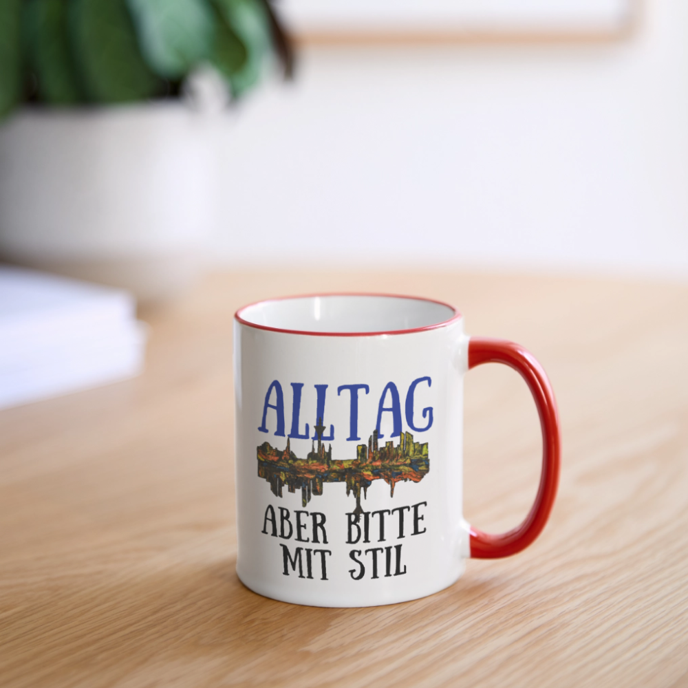 Tasse - Weiß/Rot