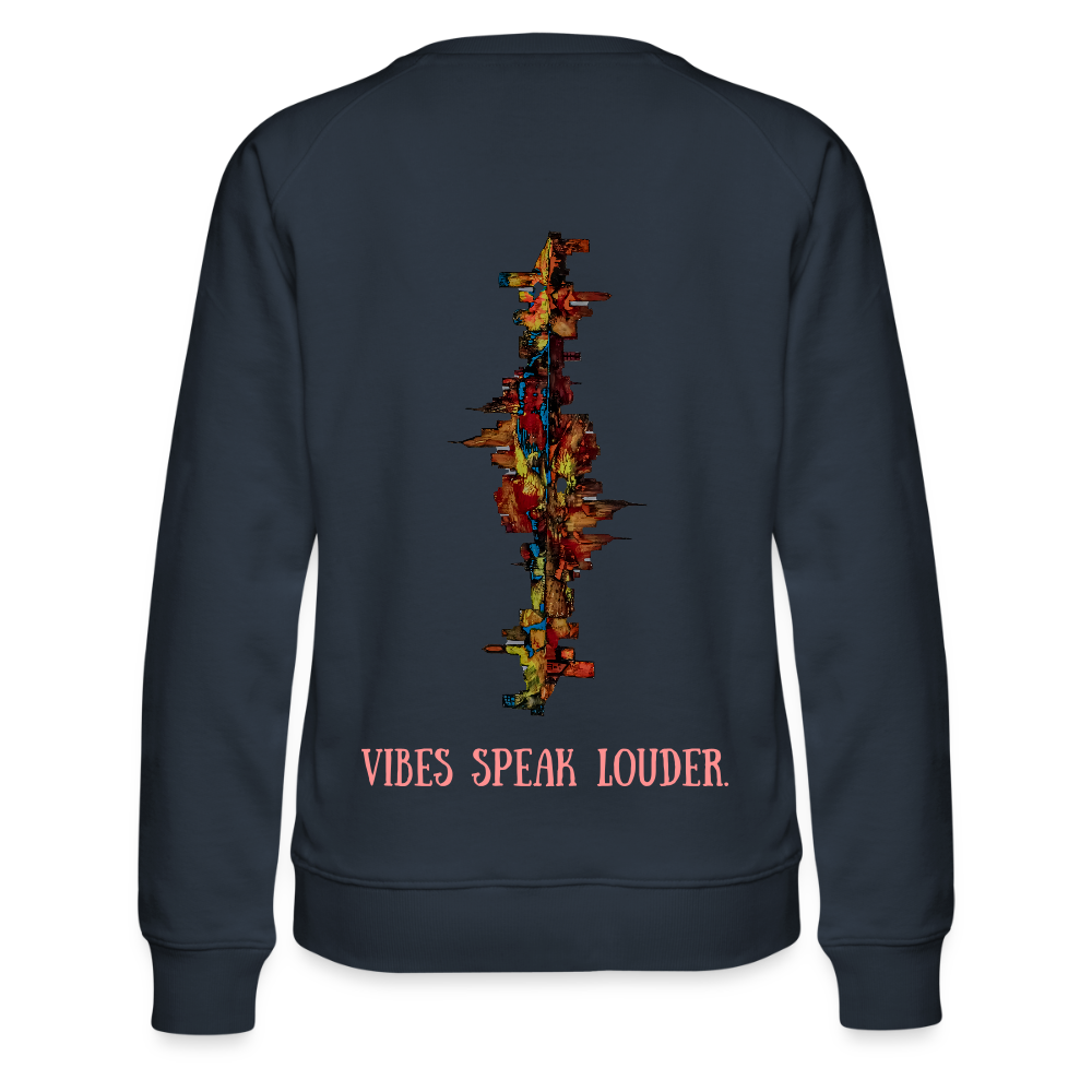 Frauen Pulli Frankfurter Skyline Backprint - Navy