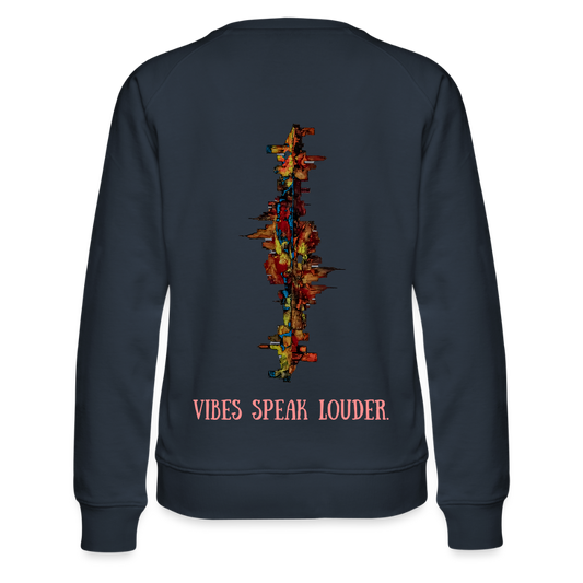 Frauen Pulli Frankfurter Skyline Backprint - Navy