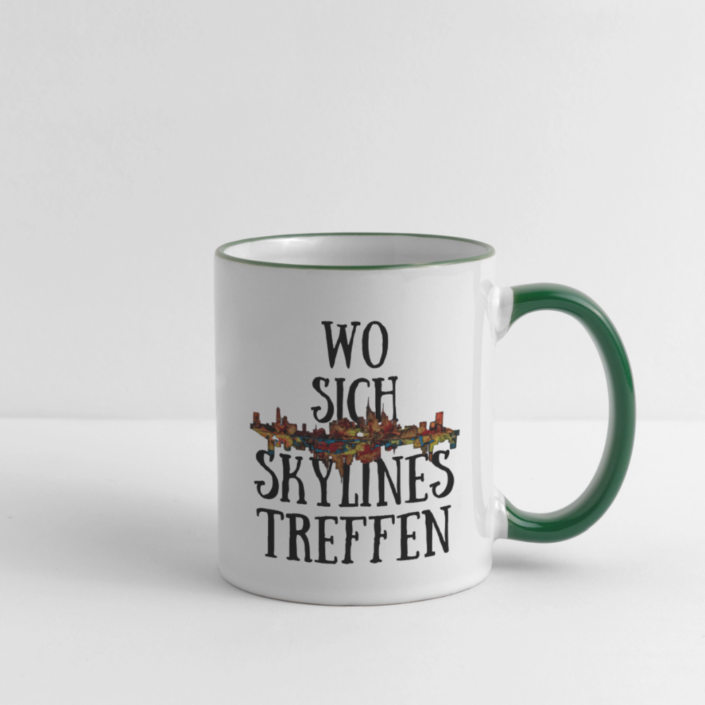 Tasse - Weiß/Dunkelgrün