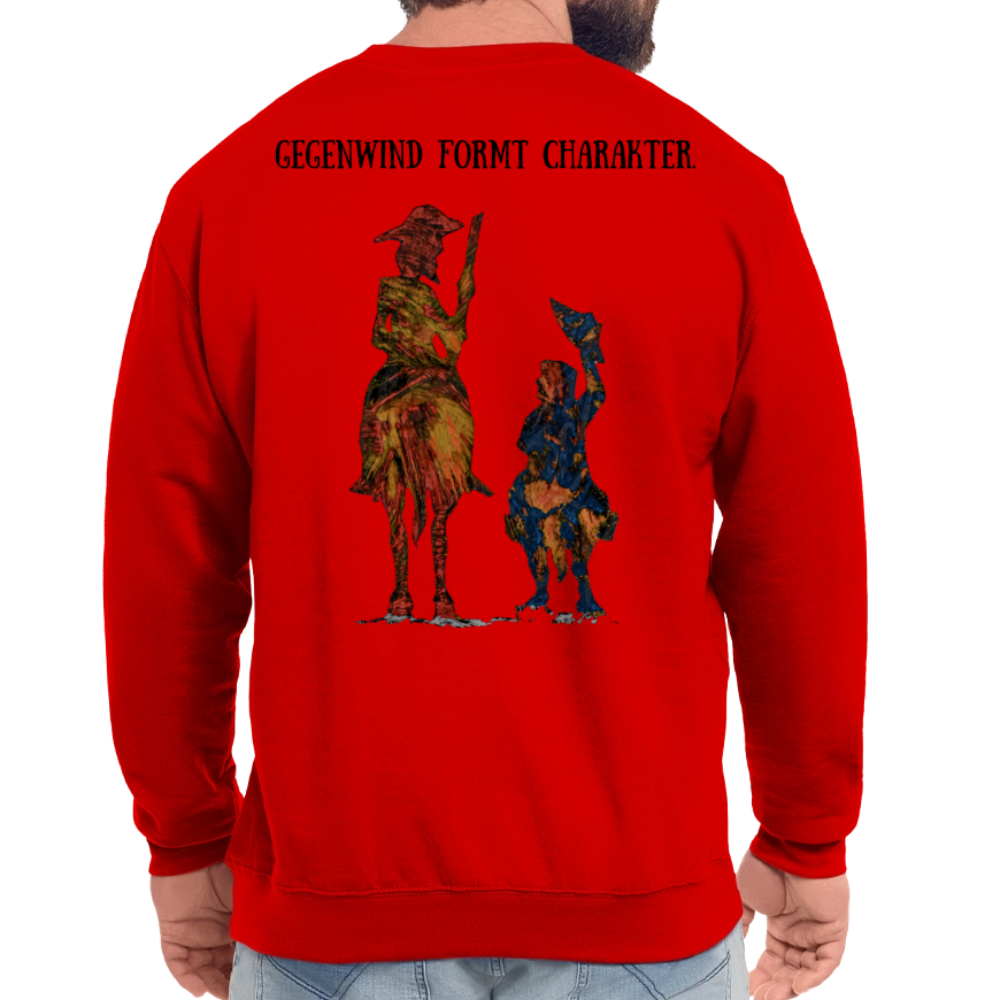 Unisex Pulli Don Quixote Backprint - Rot