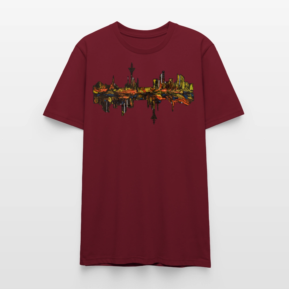 Unisex T-Shirt Düsseldorfer Skyline V.3 - Burgunderrot