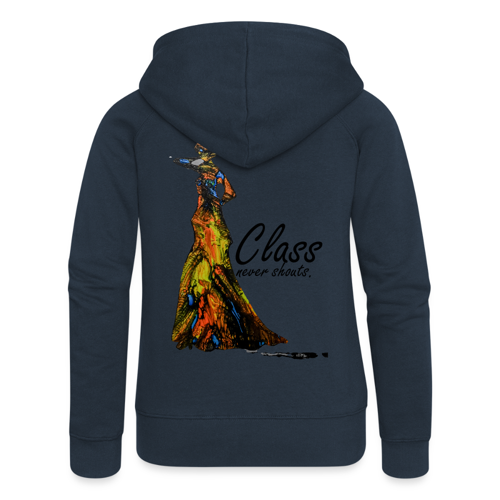 Frauen Kapuzenjacke Class Backprint - Navy