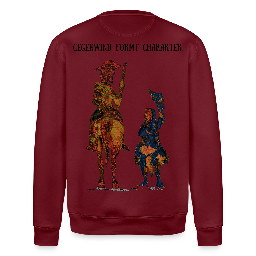 Unisex Bio Pulli Don Quixote Backprint - Burgunderrot