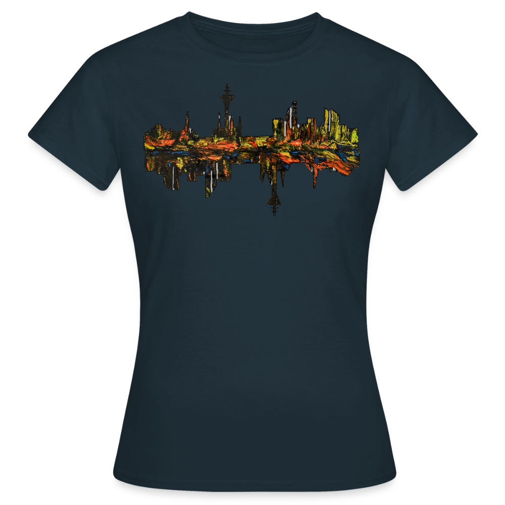 Frauen T-Shirt Düsseldorfer Skyline V.3 - Navy