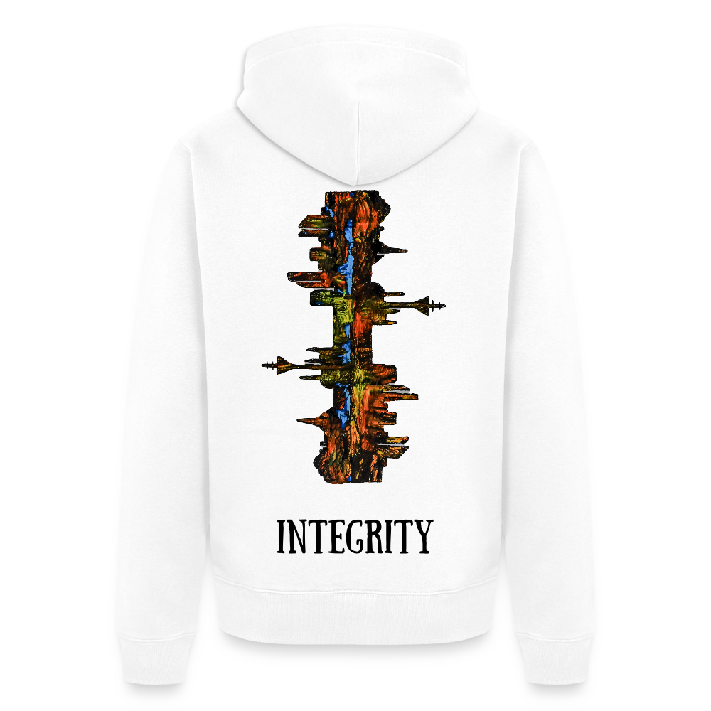 Männer Kapuzenjacke Düsseldorfer Skyline Backprint - Weiß