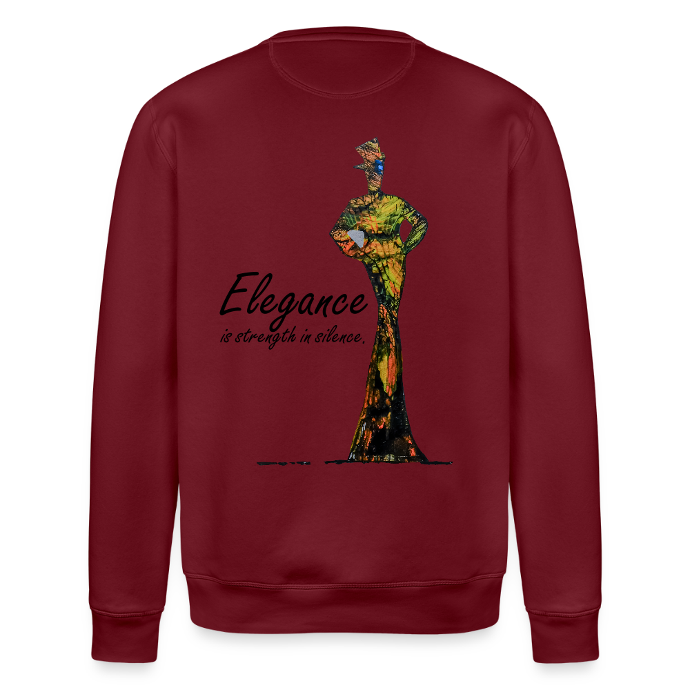 Unisex Bio Pullover Elegance Backprint - Burgunderrot