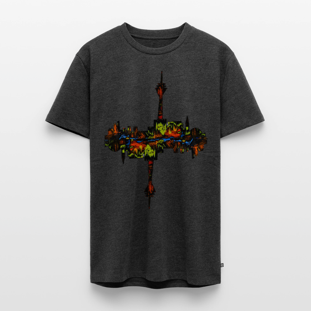 Männer Premium T-Shirt Düsseldorfer Skyline V.7 - Anthrazit meliert