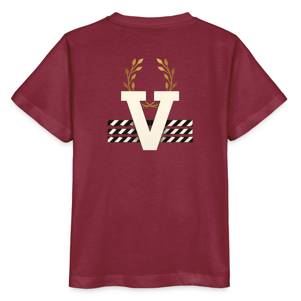 Unisex Kinder T-Shirt Düsseldorfer Skyline V.9 - Burgunderrot