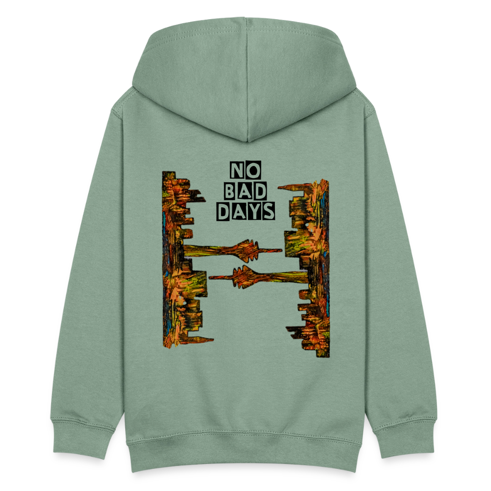 Teenager Hoodie Düsseldorfer Skyline Backprint - Graugrün