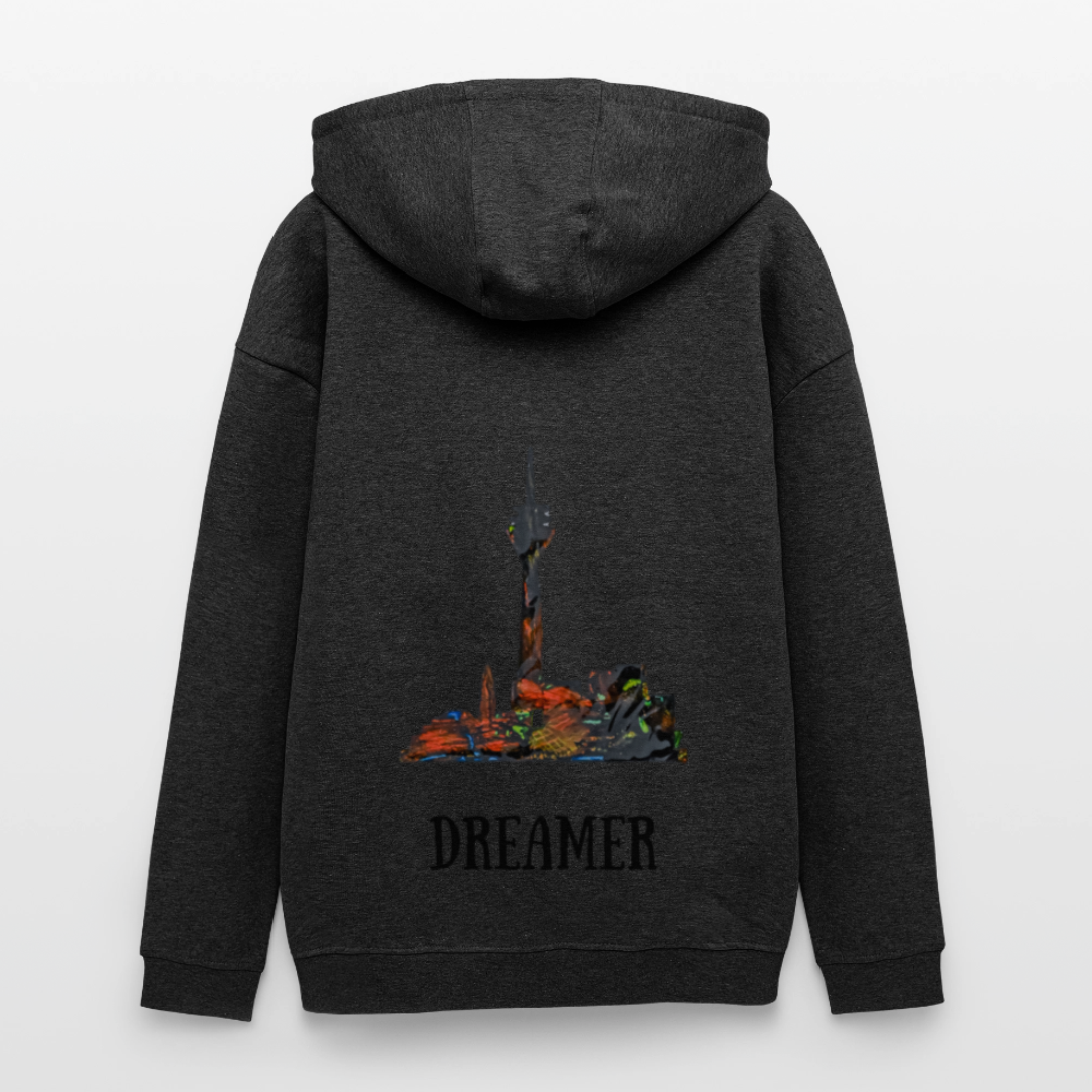 Oversized Unisex Hoodie Düsseldorferskyline Backprint - Anthrazit