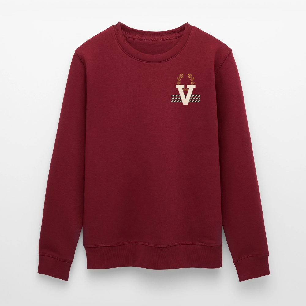 Unisex Bio Pullover Presence Backprint - Burgunderrot