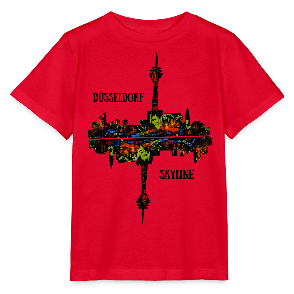 Unisex Kinder T-Shirt Düsseldorfer Skyline V.7 - Rot