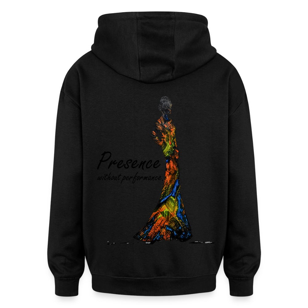 Oversized Unisex Hoodie Presence Backprint - Schwarz