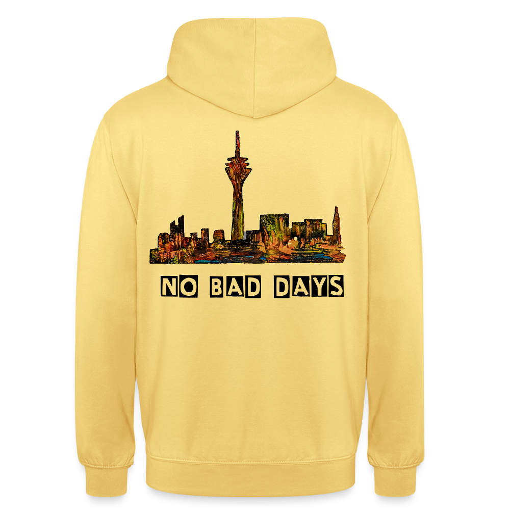 Unisex Hoodie Düsseldorfer Skyline Backprint - Zitronengelb