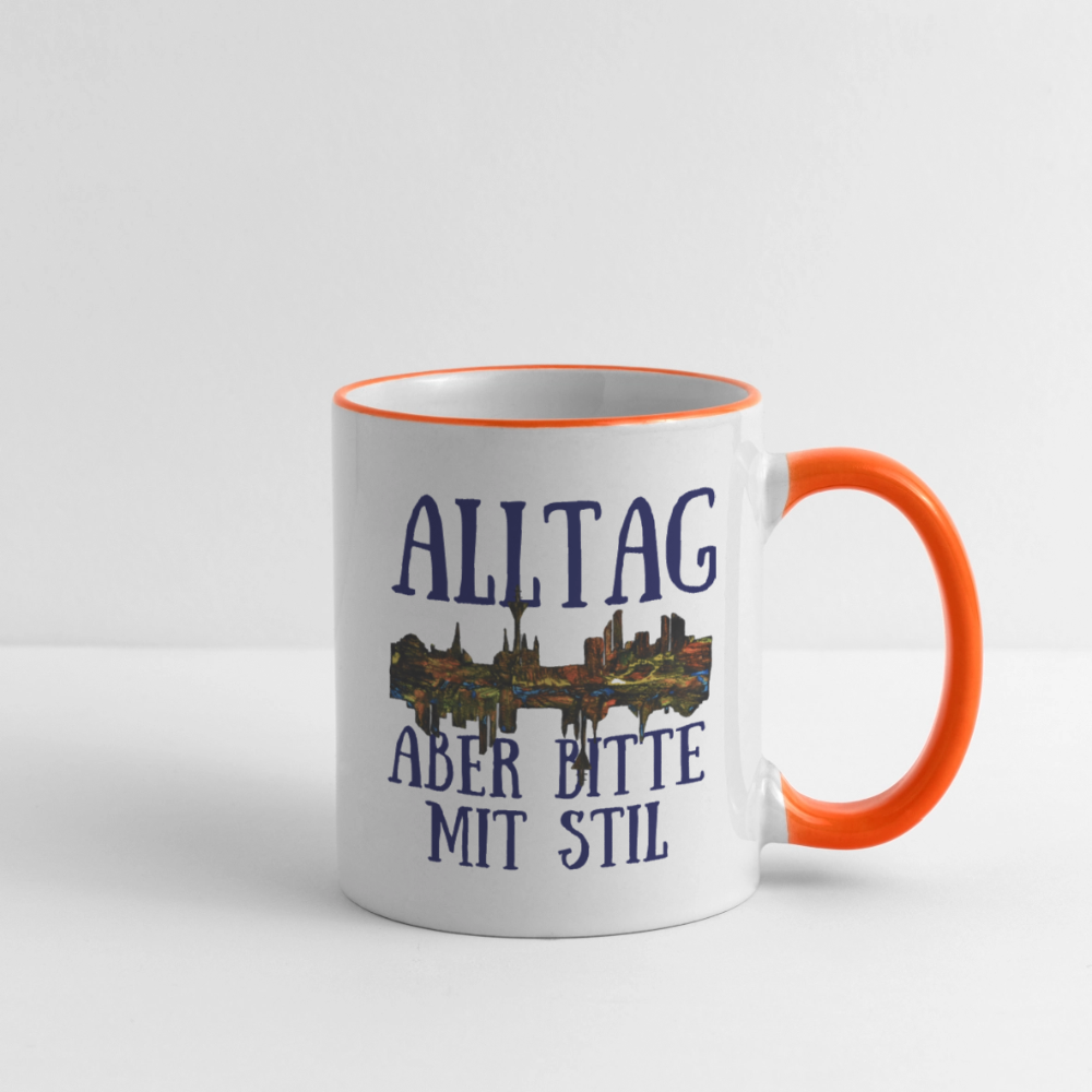 Tasse - Weiß/Orange