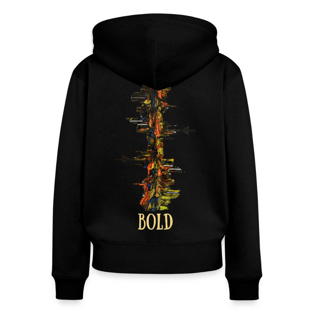 Frauen Kapuzenjacke Düsseldorfer Skyline Backprint - Schwarz