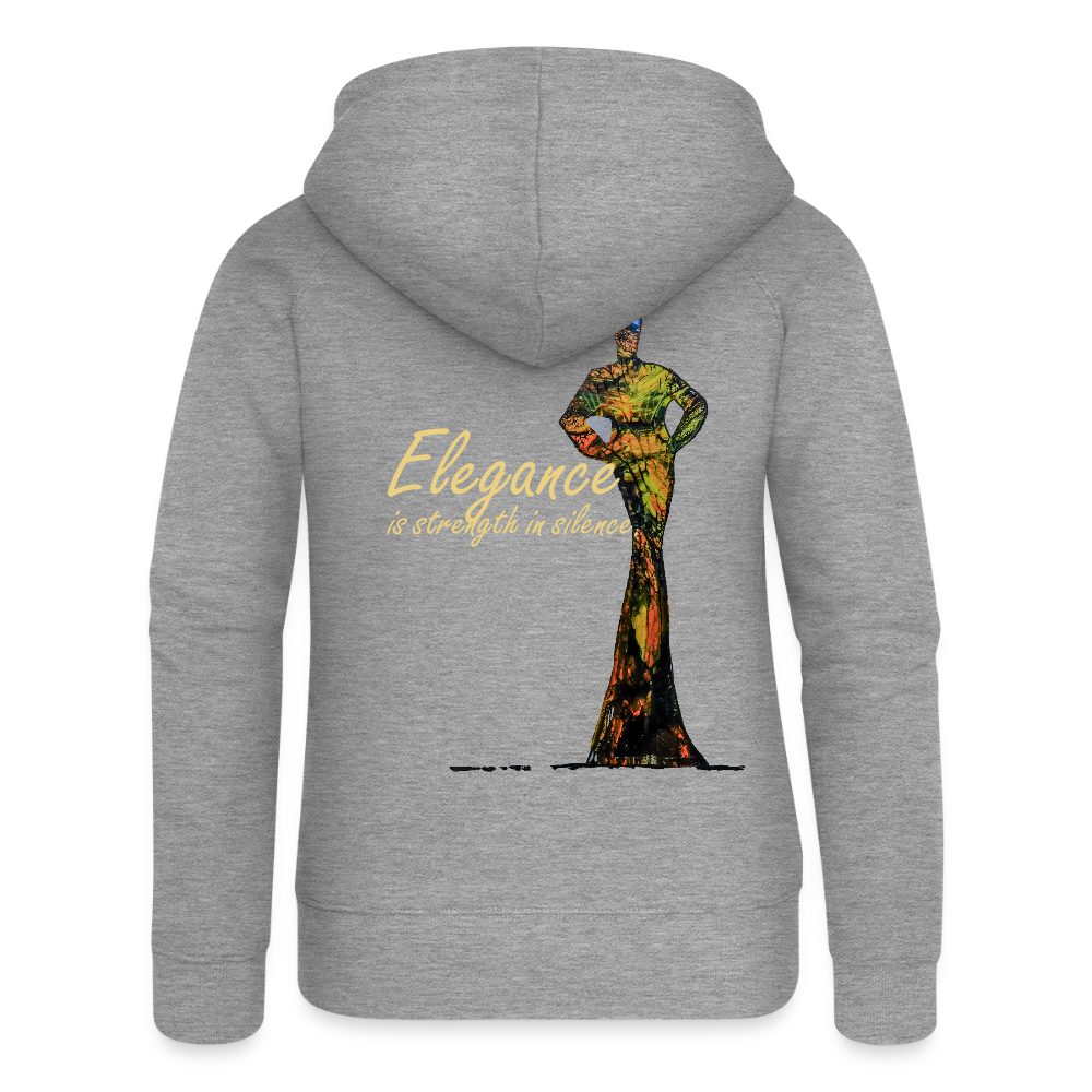 Frauen Kapuzenjacke Elegance Backprint - Grau meliert