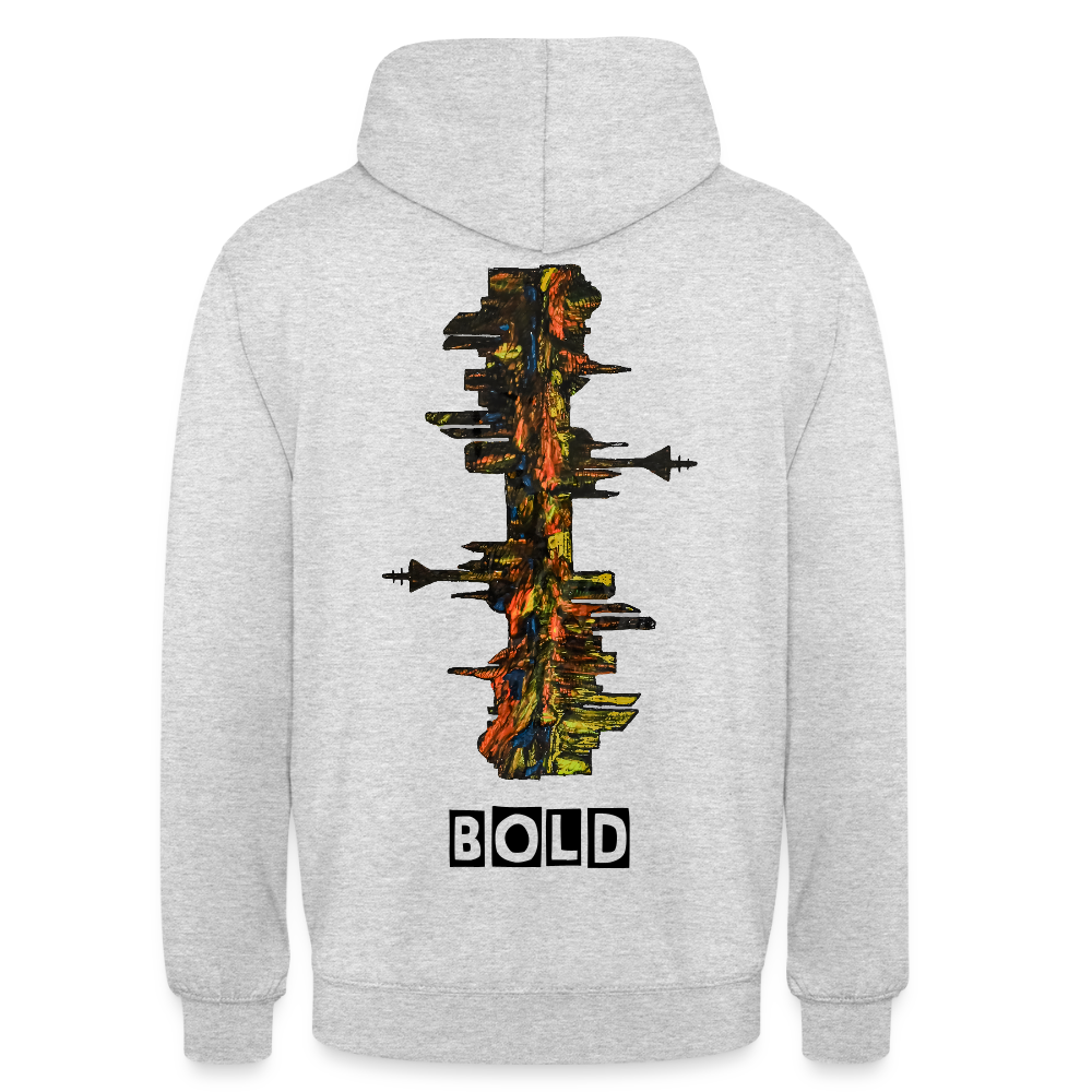 Unisex Hoodie Düsseldorfer Skyline Backprint - Hellgrau meliert