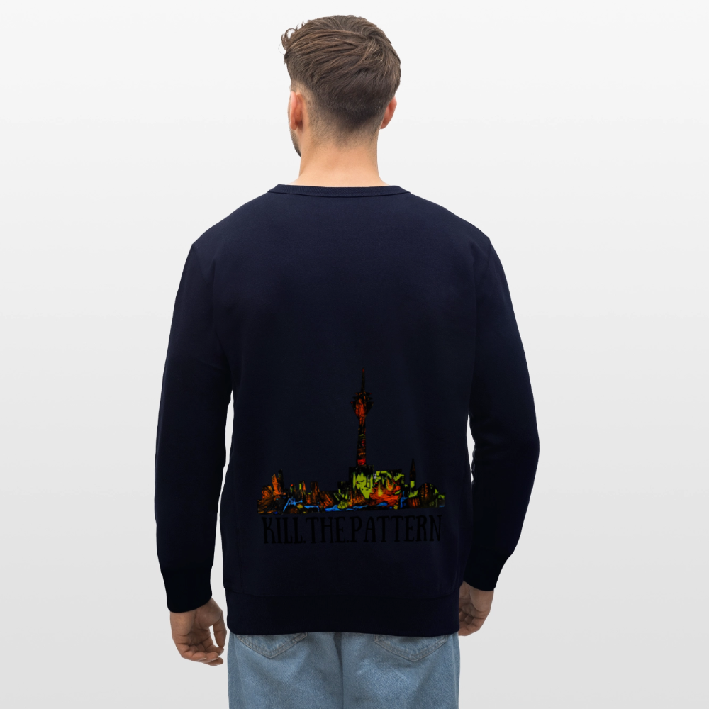 Unisex Bio Pulli Düsseldorfer Skyline Backprint - Navy