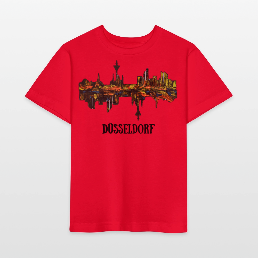 Unisex Kinder T-Shirt Düsseldorfer Skyline V.3 - Rot
