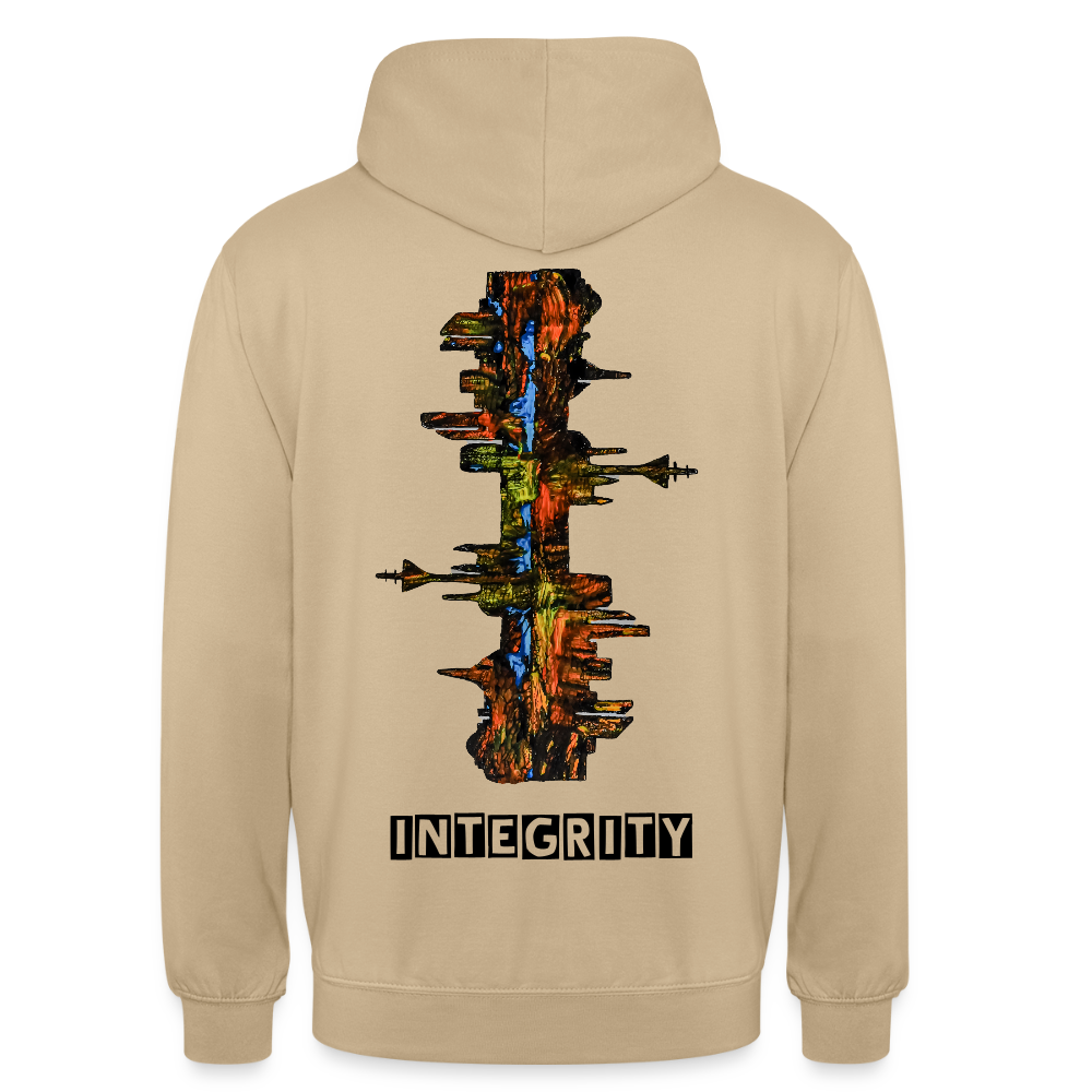 Unisex Hoodie Düsseldorfer Skyline Backprint - Beige