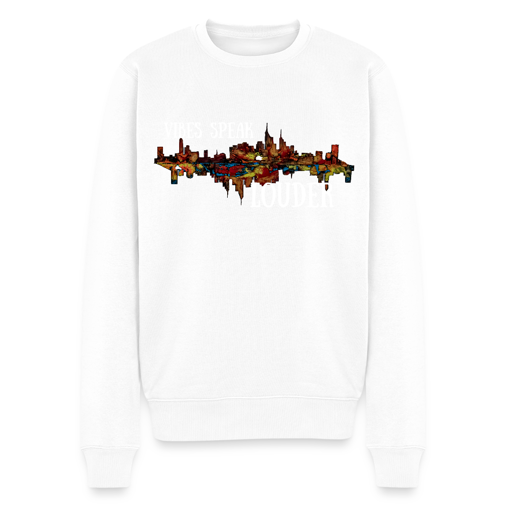 Männer Pulli Frankfurter Skyline Backprint - Weiß