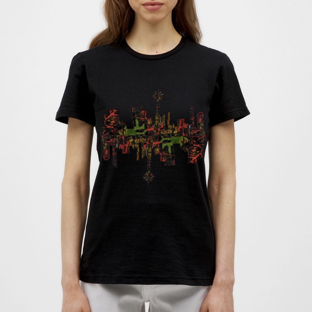 Frauen T-Shirt Düsseldorfer Skyline V.9 - Schwarz