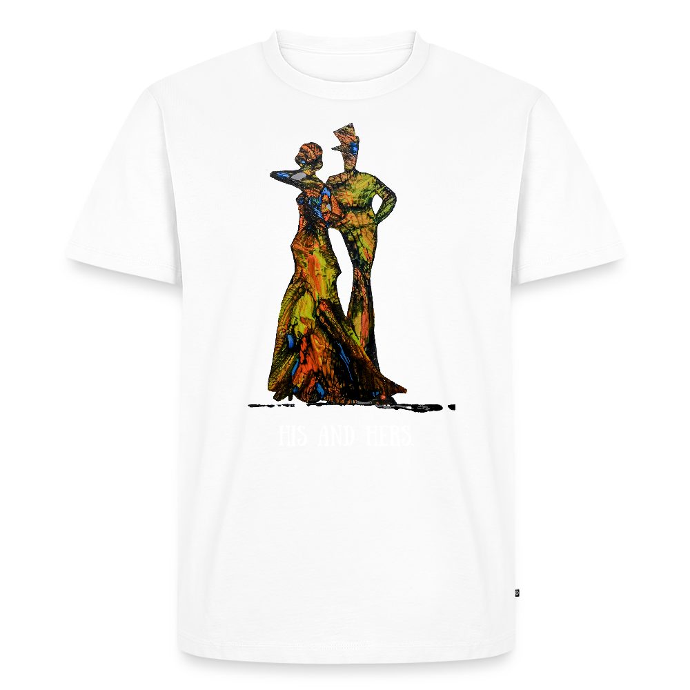 Männer Premium T-Shirt Zylinder und Stella - Weiß